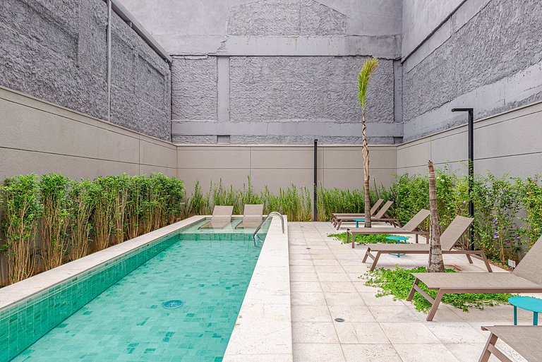 Apto LUXO 1 min Faria Lima | Metrô, Piscina, Wi-fi